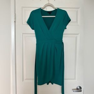 Banana Republic Wrap Mini Green Dress